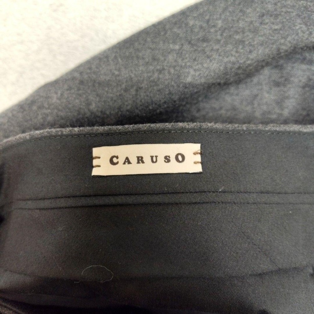 Caruso Pants Mens 36x29 Gray Wool Flannel Flat Front Superfine 120s Italy Suit - Picture 9 of 15